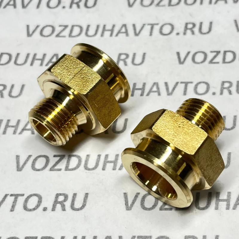 Штуцер соединительный М16х1,5х22 под конектор (Латунь) ( 5246014653) (657-М1616-000)
